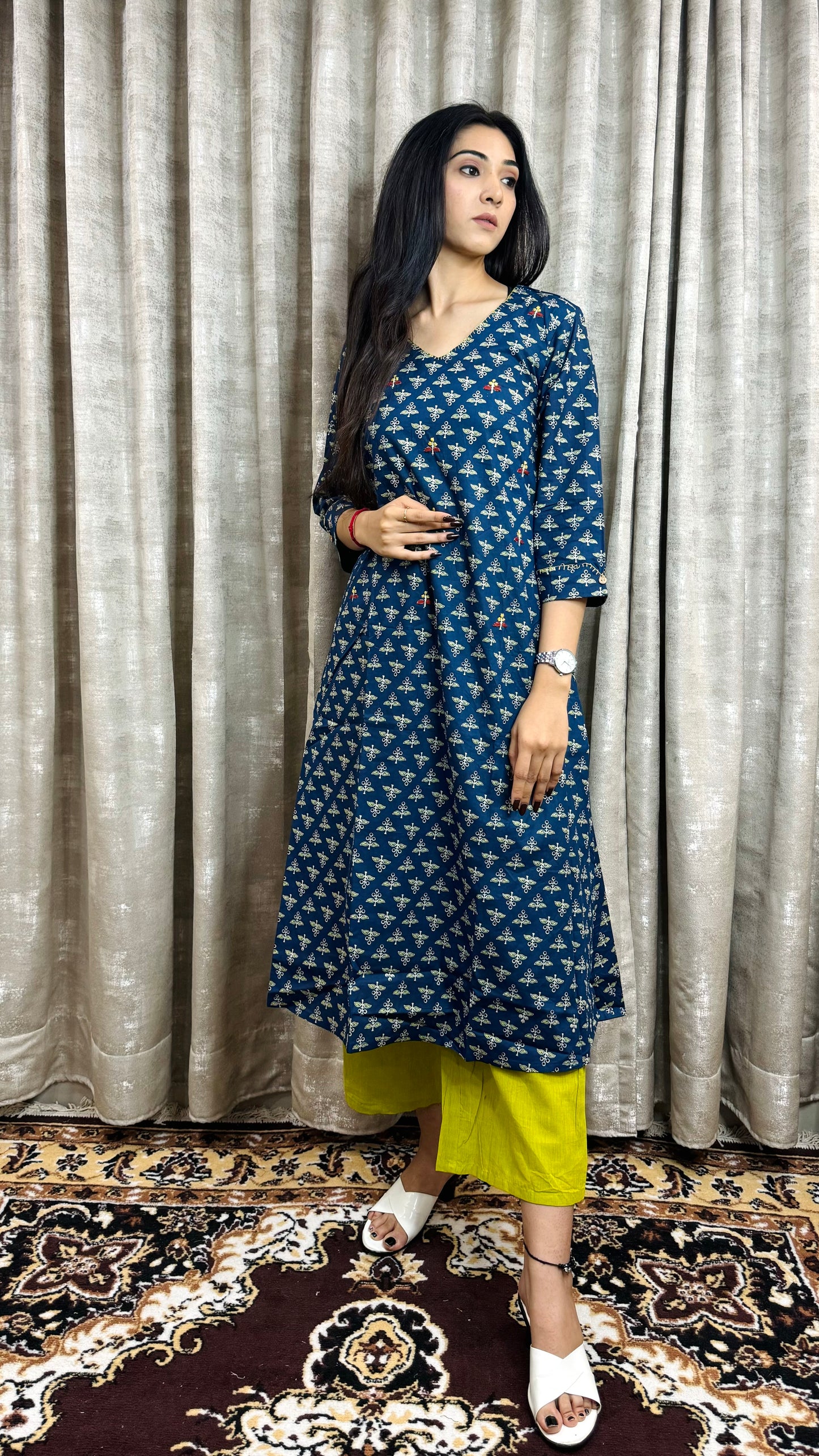Blue lime cotton Pant pair