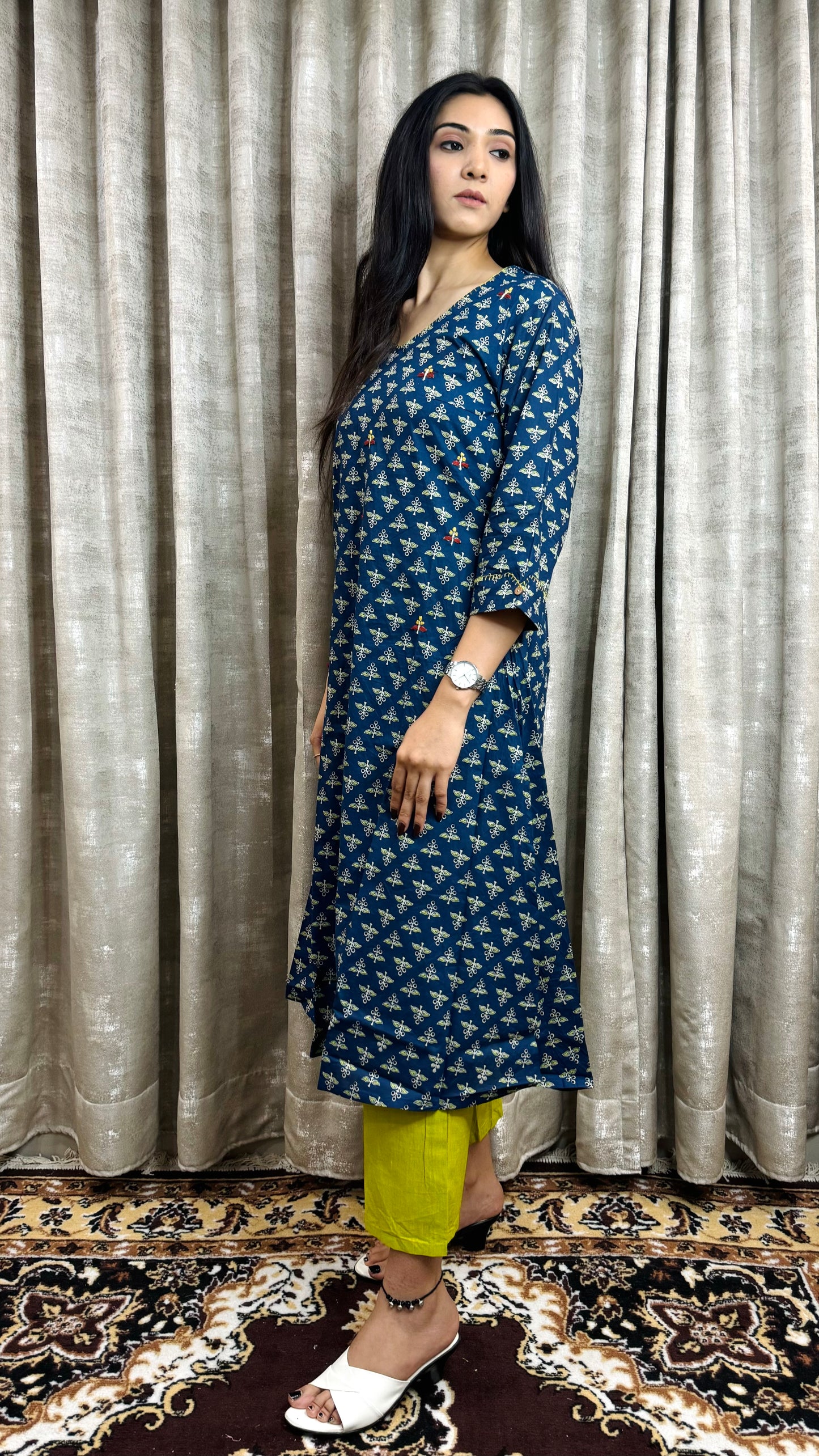 Blue lime cotton Pant pair