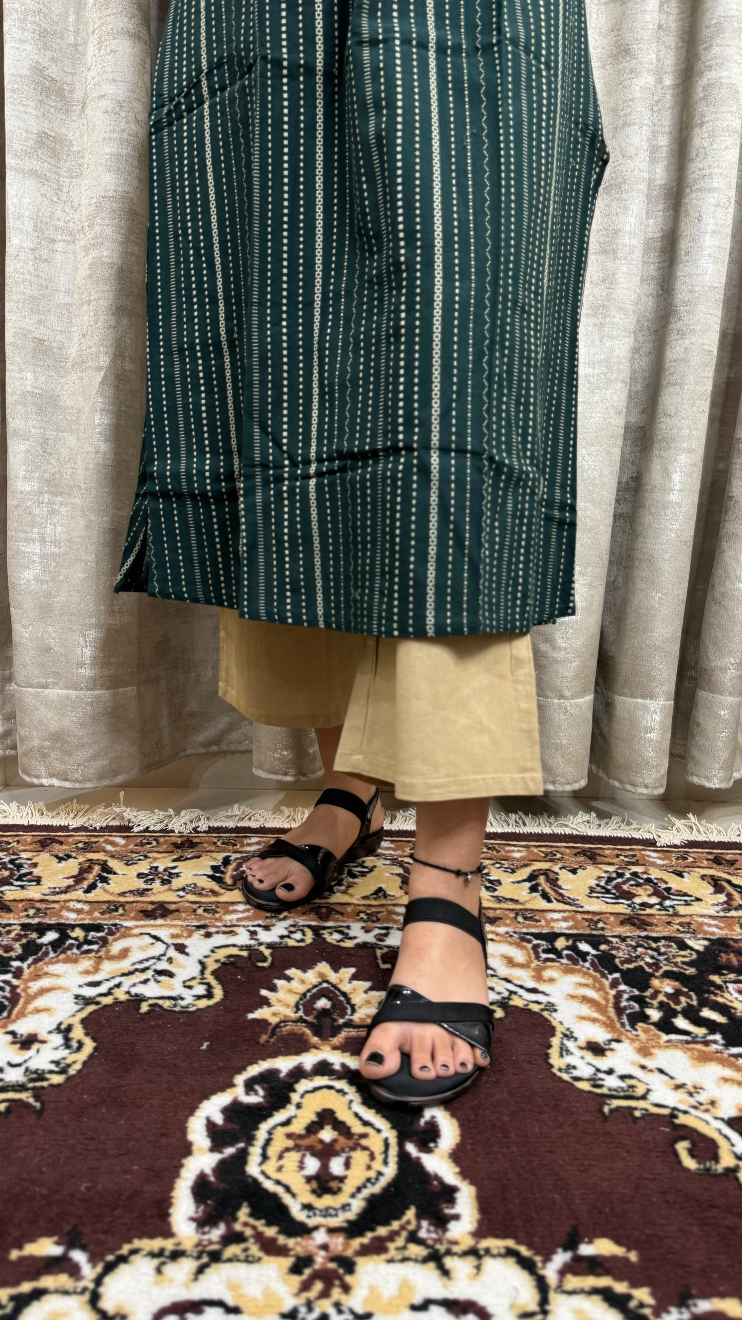 Olive green Handloom Pant Pair