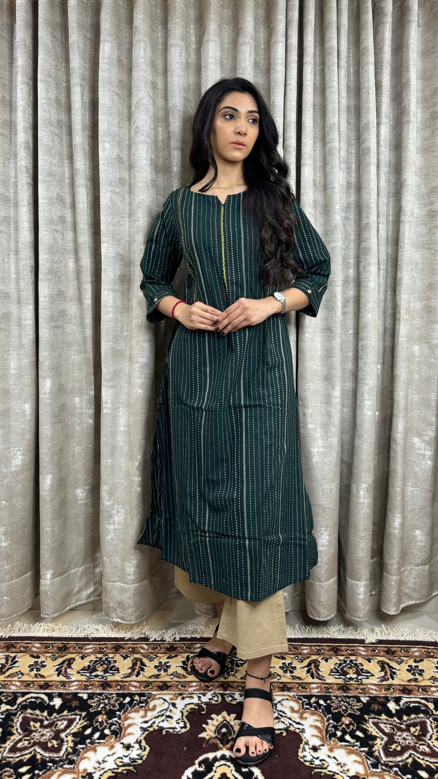 Olive green Handloom Pant Pair