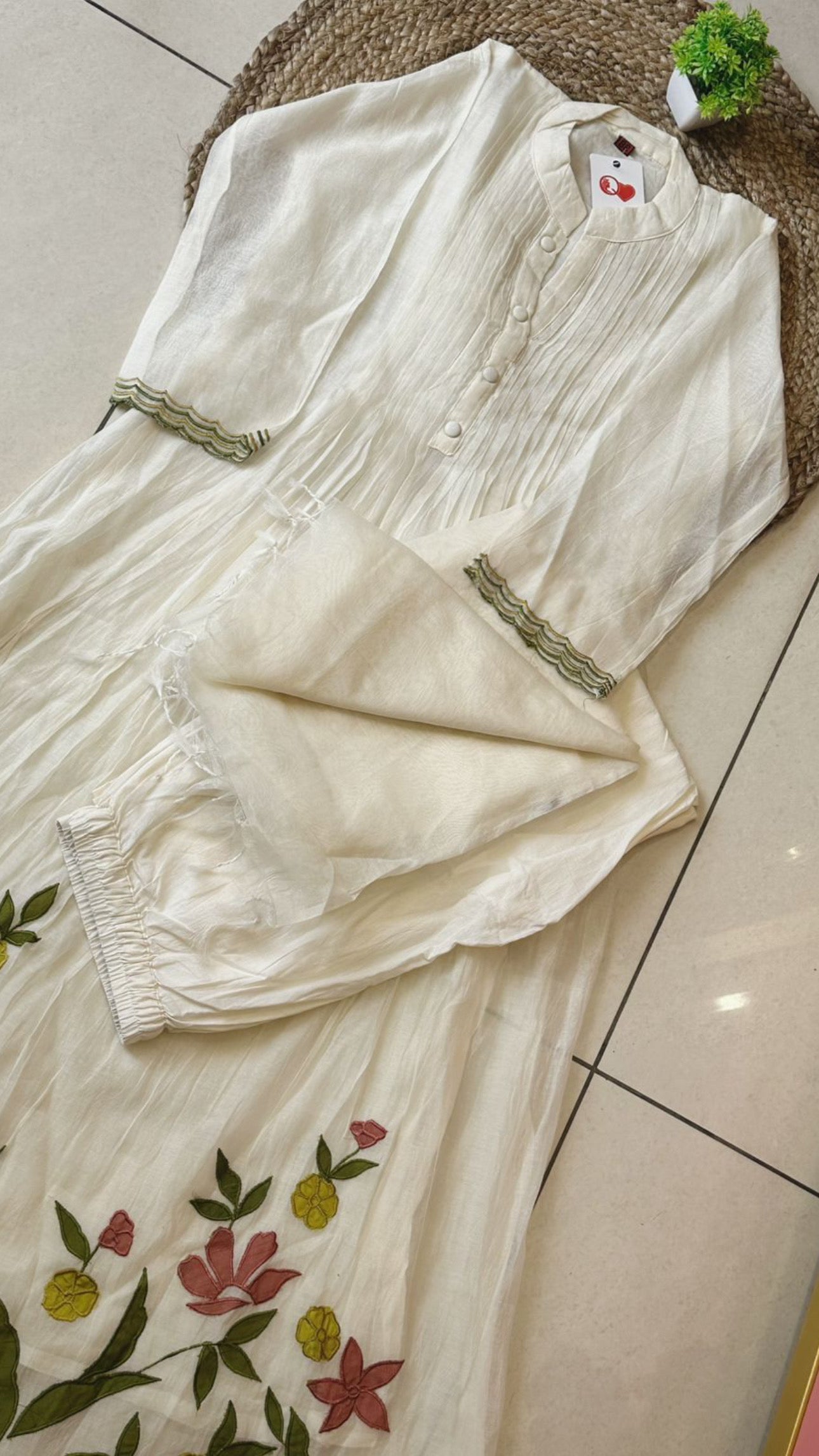 Snow White Mul Chanderi with duppata Suit