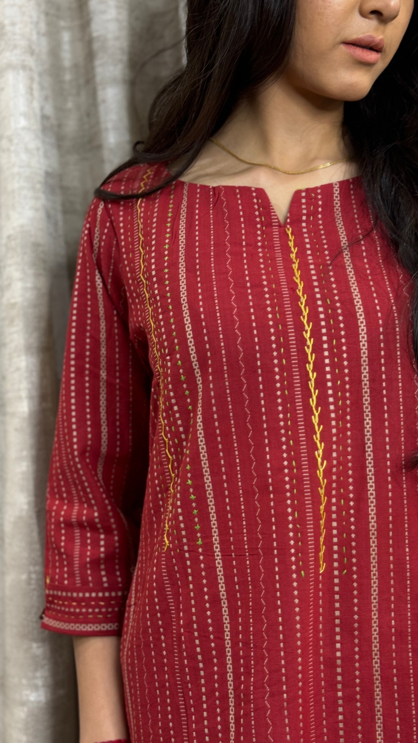 Maroon Handloom Pant pair