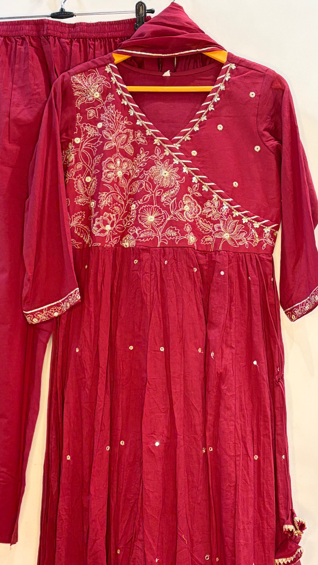 Cotton Anarkali with embroidery