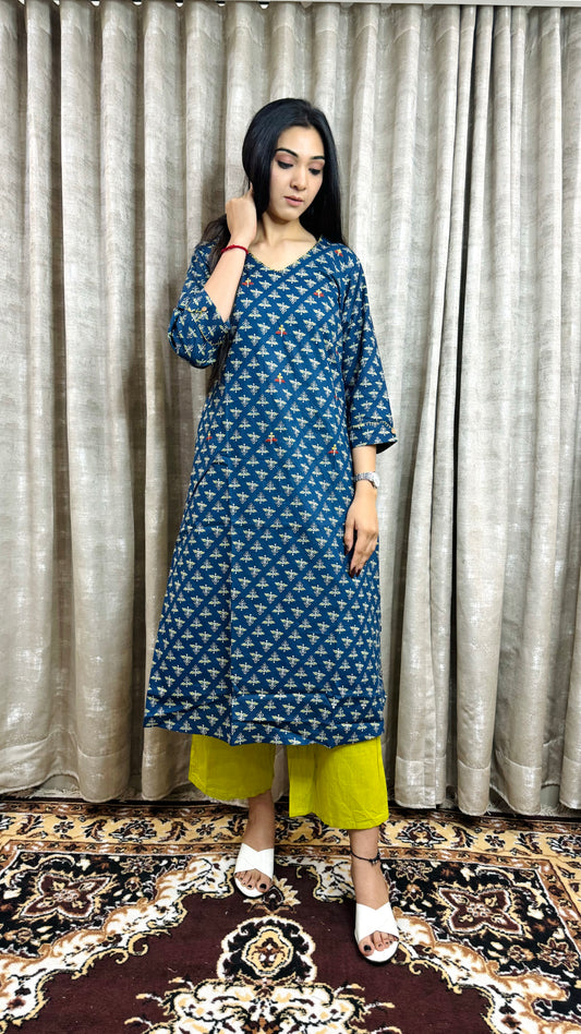 Blue lime cotton Pant pair