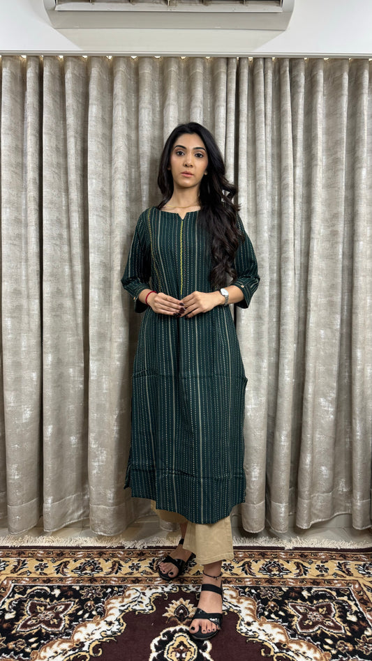 Olive green Handloom Pant Pair