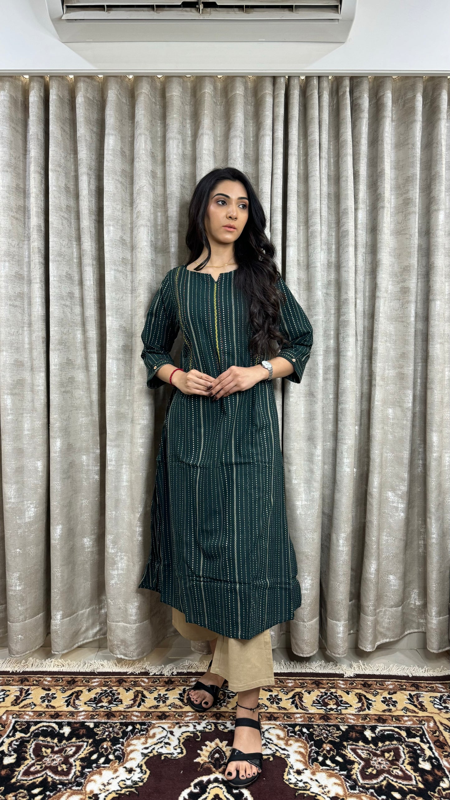 Olive green Handloom Pant Pair