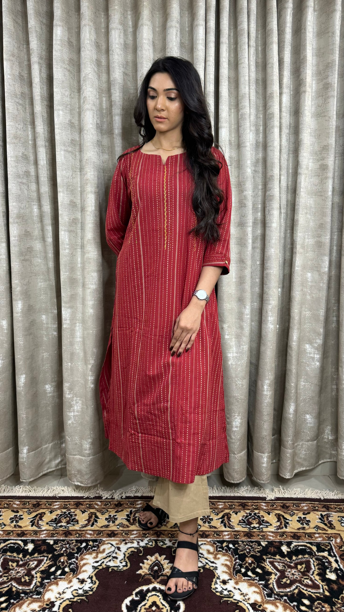 Maroon Handloom Pant pair