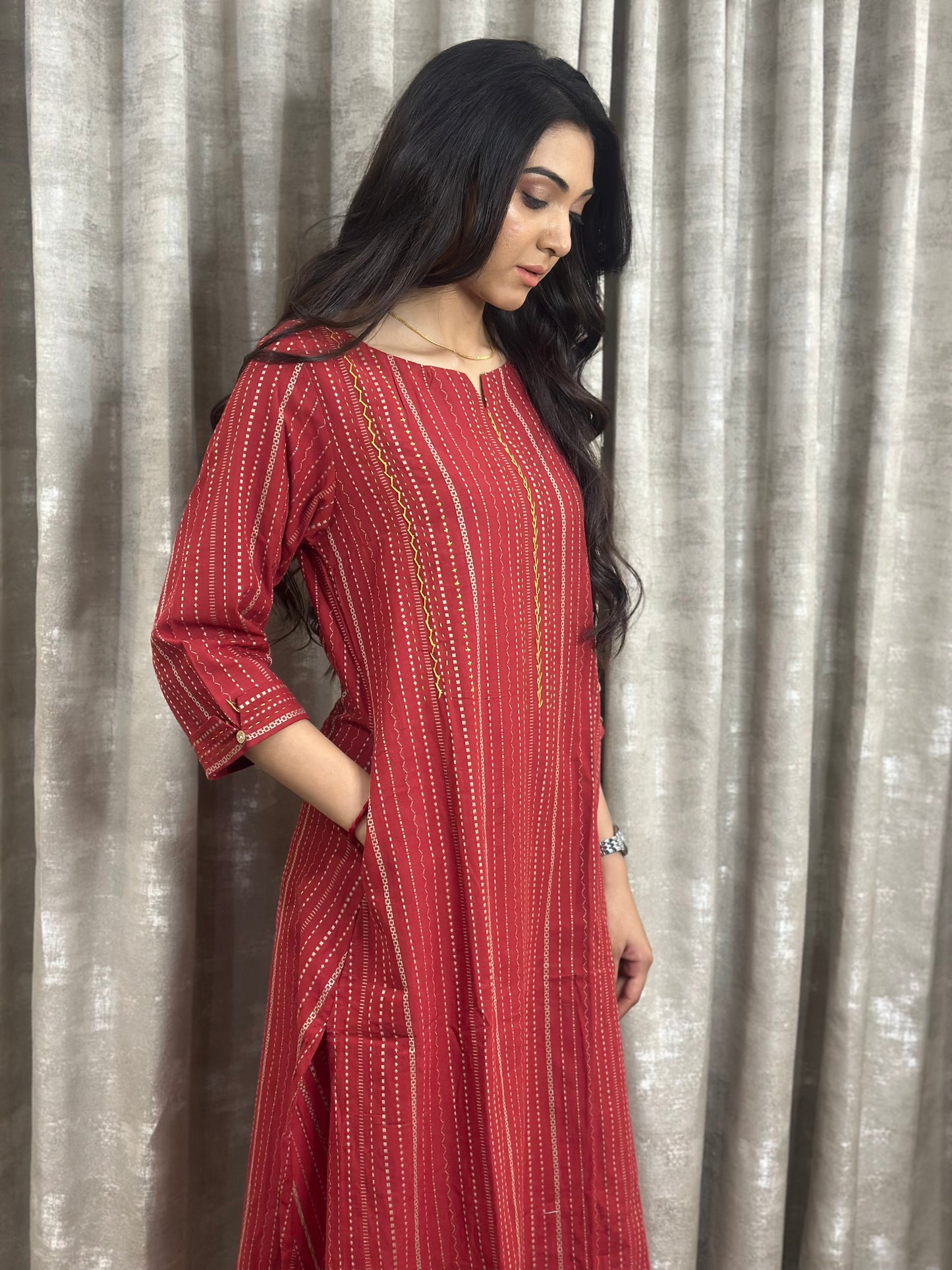Maroon Handloom Pant pair